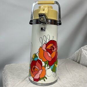 Vintage Coffee Beverage Dispenser Apollo Pump Action Vacuum Jug Hot Cold 1970s